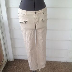 Max Jeans soft khaki skinny jeans, zipper detail 6